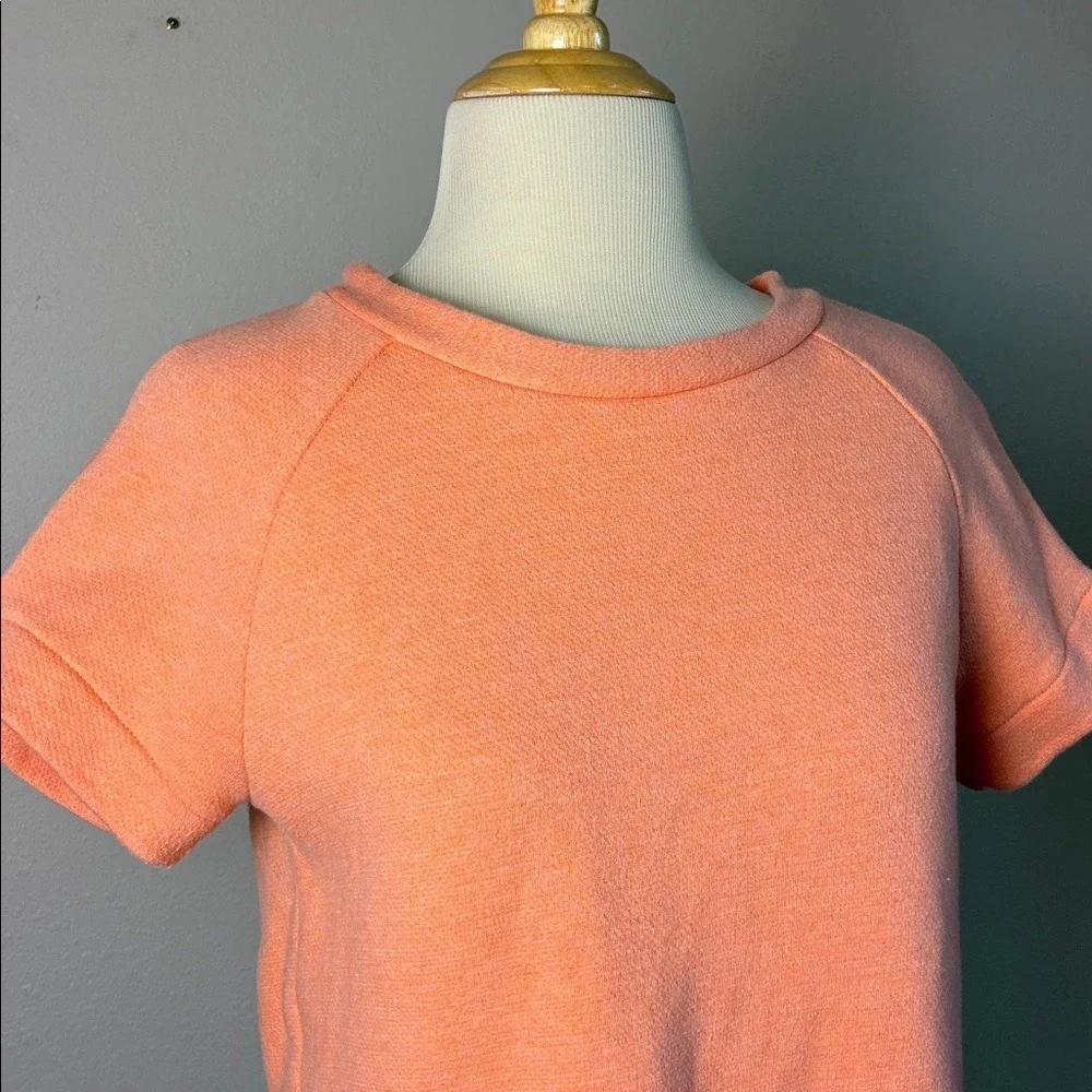 KATE SPADE‎ SATURDAY Women Small Peach Knit Cropped Top Draped Back Short Sleeve
